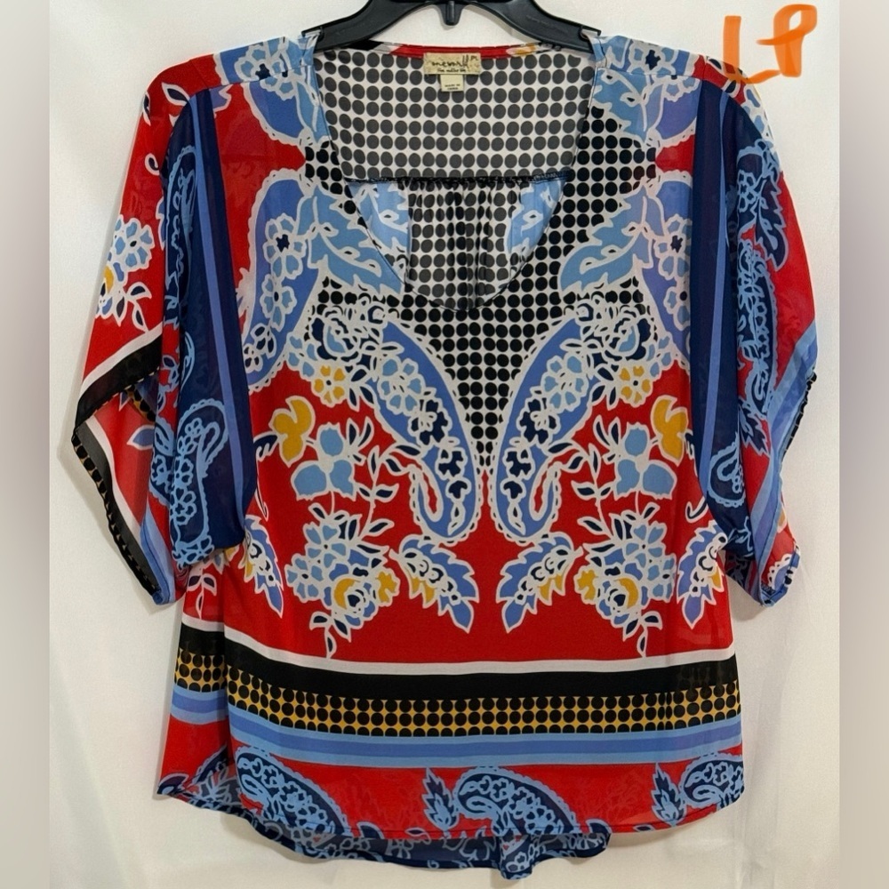 ONE WORLD Blouse Vibrant Colorful Design